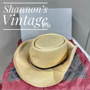 Resistol Genuine Shantung Panama VNTG Made In The USA sz 7 long oval hat